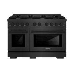 ZLINE 48 in. 6.7 cu. ft. Paramount Double Oven Gas Range with 8 Burner - Black Satin Stainless Steel