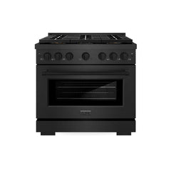ZLINE 36 in. 5.2 cu. ft. Paramount Gas Range with 6 Burner DuoPro™ Coo - Black Satin Stainless Steel