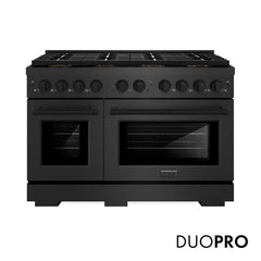 ZLINE 48 in. 6.7 cu. ft. Paramount Gas Range with 8 Burner DuoPro™ Cooktop and Dual Ovens in Black Satin Stainless Steel - PSGRBS-48