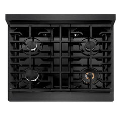 ZLINE 30 in. Paramount Gas Rangetop with 4 Burners and Porcelain Cooktop in Black Satin Stainless Steel - SRTBS