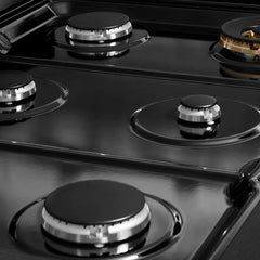 ZLINE 36 in. Paramount Gas Rangetop with 6 Burners and Porcelain Cooktop in Black Satin Stainless Steel - SRTBS-36