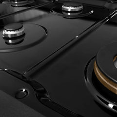 ZLINE 48 in. Paramount Gas Rangetop with 8 Burners and Porcelain Cooktop in Black Satin Stainless Steel - SRTBS-48
