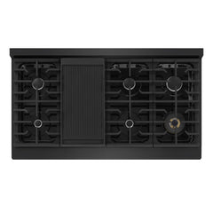 ZLINE 48 in. 6.7 cu. ft. Marino Double Oven Dual Fuel Range with 8 Burner Gas Cooktop in Black Stainless Steel - MDRB-48 - The Home Selection