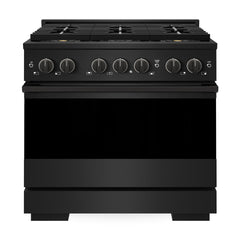 ZLINE 36 in. 5.2 cu. ft. Marino Dual Fuel Range with 6 Burner DuoPro™ Cooktop and Electric Convection Oven in Black Stainless Steel - PMDRB-36 - The Home Selection