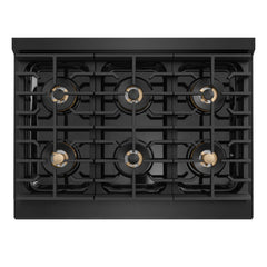 ZLINE 36 in. 5.2 cu. ft. Marino Dual Fuel Range with 6 Burner DuoPro™ Cooktop and Electric Convection Oven in Black Stainless Steel - PMDRB-36 - The Home Selection