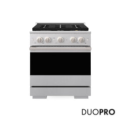 ZLINE 30 in. 4.2 cu. ft. Marino Dual Fuel Range with 4 Burner DuoPro™ Cooktop and Electric Convection Oven in Satin Stainless Steel - PMDRS-30 - The Home Selection