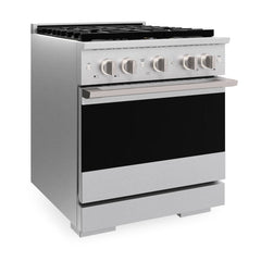 ZLINE 30 in. 4.2 cu. ft. Marino Dual Fuel Range with 4 Burner DuoPro™ Cooktop and Electric Convection Oven in Satin Stainless Steel - PMDRS-30 - The Home Selection
