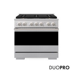ZLINE 36 in. 5.2 cu. ft. Marino Dual Fuel Range with 6 Burner DuoPro™ Cooktop and Electric Convection Oven in Satin Stainless Steel - PMDRS-36 - The Home Selection