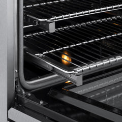 ZLINE Autograph Edition 48 in. 6.7 cu. ft. Marino Dual Fuel Range with 8 Burner DuoPro™ Cooktop and Dual Ovens in Satin Stainless Steel and Champagne Bronze Accents - PMDRSZ-48-CB - The Home Selection