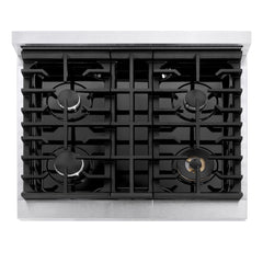 ZLINE 30 in. 4.2 cu. ft. Marino Gas Range with 4 Burner Cooktop and Convection Gas Oven in Satin Stainless Steel - MGRS-30 - The Home Selection