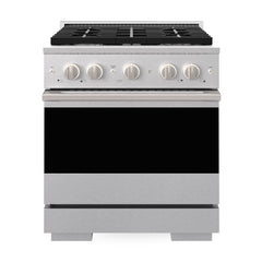 ZLINE 30 in. 4.2 cu. ft. Marino Gas Range with Convection Gas Oven in Satin Stainless Steel with 4 Brass Burners - MGRS-BR-30 - The Home Selection