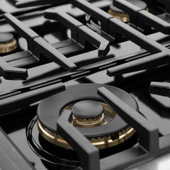 ZLINE Autograph Edition 48 in. 6.7 cu. ft. Marino Double Oven Gas Range with 8 Burner Cooktop in Satin Stainless Steel and Champagne Bronze Accents - MGRSZ-48-CB - The Home Selection
