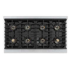 ZLINE 48 in. 6.7 cu. ft. Marino Gas Range with 8 Burner DuoPro™ Cooktop and Dual Ovens in Satin Stainless Steel with White Matte Doors - PMGRS-WM-48 - The Home Selection