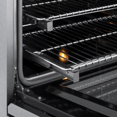 ZLINE Autograph Edition 36 in. 5.2 cu. ft. Marino Gas Range with 6 Burner DuoPro™ Cooktop and Convection Gas Oven in Satin Stainless Steel and Champagne Bronze Accents - PMGRSZ-36-CB - The Home Selection