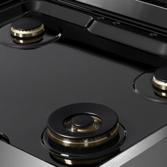 ZLINE Autograph Edition 30 in. 4.2 cu. ft. Marino Dual Fuel Range with 4 Burner Gas Cooktop and Electric Convection Oven in Stainless Steel with Polished Gold Accents - MDRZ-30-G - The Home Selection