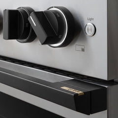 ZLINE Autograph Edition 36 in. 5.2 cu. ft. Marino Dual Fuel Range with 6 Burner Gas Cooktop and Electric Convection Oven in Stainless Steel with Matte Black Accents - MDRZ-36-MB - The Home Selection