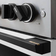 ZLINE Autograph Edition 36 in. 5.2 cu. ft. Marino Dual Fuel Range with 6 Burner Gas Cooktop and Electric Convection Oven in Stainless Steel with White Matte Door and Matte Black Accents - MDRZ-WM-36-MB - The Home Selection