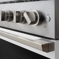 ZLINE 36 in. 5.2 cu. ft. Marino Dual Fuel Range with 6 Burner Gas Cooktop and Electric Convection Oven in Stainless Steel with White Matte Door - MDR-WM-36 - The Home Selection