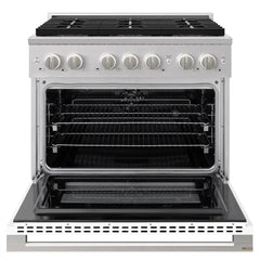 ZLINE 36 in. 5.2 cu. ft. Marino Dual Fuel Range with 6 Burner DuoPro™ Cooktop and Electric Convection Oven with White Matte Door - PMDR-WM-36 - The Home Selection