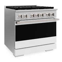 ZLINE 36 in. 5.2 cu. ft. Marino Dual Fuel Range with 6 Burner DuoPro™ Cooktop and Electric Convection Oven with White Matte Door - PMDR-WM-36 - The Home Selection