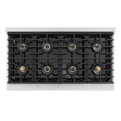 ZLINE 48 in. 6.7 cu. ft. Marino Dual Fuel Range with 8 Burner DuoPro™ Cooktop and Dual Ovens with White Matte Doors - PMDR-WM-48 - The Home Selection