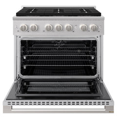 ZLINE 36 in. 5.2 cu. ft. Marino Dual Fuel Range with 6 Burner DuoPro™ Cooktop and Electric Convection Oven in Stainless Steel - PMDR36 - The Home Selection