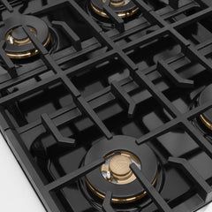 ZLINE Autograph Edition 30 in. 4.2 cu. ft. Marino Dual Fuel Range with 4 Burner DuoPro™ Cooktop and Electric Convection Oven in Stainless Steel with Polished Gold Accents - PMDRZ-30-G - The Home Selection