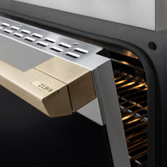 ZLINE Autograph Edition 48 in. 6.7 cu. ft. Marino Dual Fuel Range with 8 Burner DuoPro™ Cooktop and Dual Ovens in Stainless Steel and Champagne Bronze Accents - PMDRZ-48-CB - The Home Selection