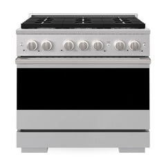 ZLINE 36 in. 5.2 cu. ft. Marino Gas Range with 6 Burner Cooktop and Convection Gas Oven in Stainless Steel - MGR36 - The Home Selection