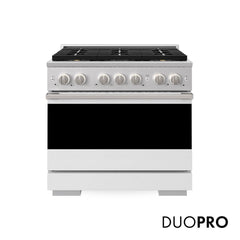 ZLINE 36 in. 5.2 cu. ft. Marino Gas Range with 6 Burner DuoPro™ Cooktop and Convection Gas Oven with White Matte Door - PMGR-WM-36 - The Home Selection