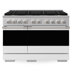 ZLINE 48 in. 6.7 cu. ft. Marino Gas Range with 8 Burner DuoPro™ Cooktop and Dual Ovens with White Matte Doors - PMGR-WM-48 - The Home Selection