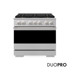 ZLINE 36 in. 5.2 cu. ft. Marino Gas Range with 6 Burner DuoPro™ Cooktop and Convection Gas Oven in Stainless Steel - PMGR36 - The Home Selection