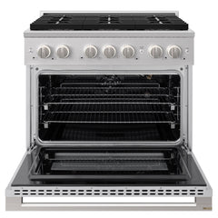 ZLINE 36 in. 5.2 cu. ft. Marino Gas Range with 6 Burner DuoPro™ Cooktop and Convection Gas Oven in Stainless Steel - PMGR36 - The Home Selection