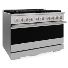 ZLINE 48 in. 6.7 cu. ft. Marino Gas Range with 8 Burner DuoPro™ Cooktop and Dual Ovens in Stainless Steel - PMGR48 - The Home Selection
