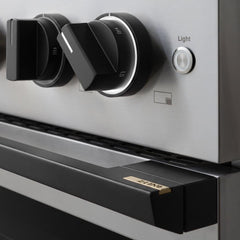 ZLINE Autograph Edition 48 in. 6.7 cu. ft. Marino Gas Range with 8 Burner DuoPro™ Cooktop and Dual Ovens in Stainless Steel and Matte Black Accents - PMGRZ-48-MB - The Home Selection