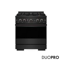 ZLINE 30 in. 4.2 cu. ft. Marino Dual Fuel Range with 4 Burner DuoPro™ Cooktop and Electric Convection Oven in Black Stainless Steel - PMDRB-30 - The Home Selection