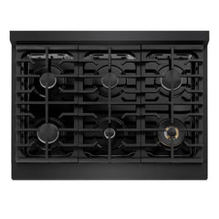 ZLINE 36 in. 5.2 cu. ft. Marino Gas Range with 6 Burner Cooktop and Convection Gas Oven in Black Stainless Steel - MGRB-36 - The Home Selection