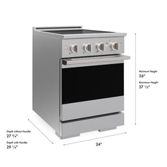 ZLINE 24 in. 3.2 cu. ft. Marino Induction Range with 3 Element Cooktop and Electric Convection Oven in Stainless Steel - MINR24 - The Home Selection