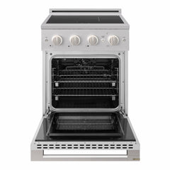 ZLINE 24 in. 3.2 cu. ft. Marino Induction Range with 3 Element Cooktop and Electric Convection Oven in Stainless Steel - MINR24 - The Home Selection