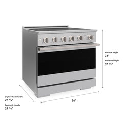 ZLINE 36 in. 5.2 cu. ft. Marino Induction Range with 5 Element Cooktop and Electric Convection Oven in Stainless Steel - MINR36 - The Home Selection