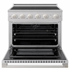 ZLINE 36 in. 5.2 cu. ft. Marino Induction Range with 5 Element Cooktop and Electric Convection Oven in Stainless Steel - MINR36 - The Home Selection