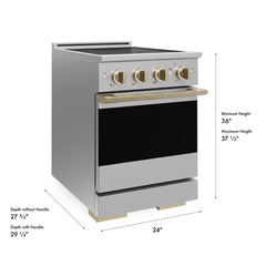 ZLINE 24 In. Marino Autograph Induction Range in Stainless Steel with Champagne Bronze Accents - MINRZ-24-CB - The Home Selection