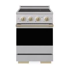 ZLINE 24 In. Marino Autograph Induction Range in Stainless Steel with Champagne Bronze Accents - MINRZ-24-CB - The Home Selection