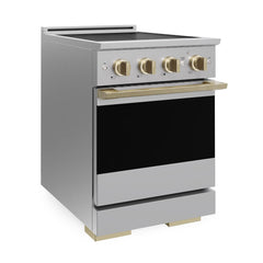 ZLINE 24 In. Marino Autograph Induction Range in Stainless Steel with Champagne Bronze Accents - MINRZ-24-CB - The Home Selection