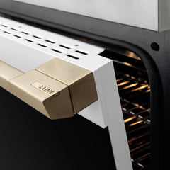ZLINE 30 In. Marino Autograph Induction Range in Stainless Steel with a White Matte Door and Champagne Bronze Accents - MINRZ-WM-30-CB - The Home Selection