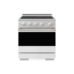 ZLINE 30 in. 4.2 cu. ft. Marino Induction Range with 4 Element Cooktop and Electric Convection Oven in Stainless Steel with White Matte Door - MINR-WM-30 - The Home Selection