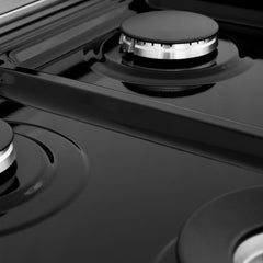 ZLINE 24 in. 2.8 cu. ft. Legacy Dual Fuel Range with 4 Burner Gas Cooktop and Electric Convection Oven in Satin Stainless Steel - RAS-SN-24