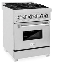 ZLINE 24 in. 2.8 cu. ft. Legacy Dual Fuel Range with 4 Burner Gas Cooktop and Electric Convection Oven in Satin Stainless Steel - RAS-SN-24