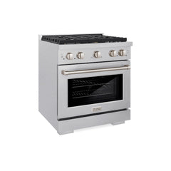 ZLINE 30 in. 4.2 cu. ft. Paramount Dual Fuel Range with Gas Cooktop and Electric Convection Oven in Satin Stainless Stee