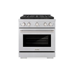 ZLINE 30 in. 4.2 cu. ft. Paramount Dual Fuel Range with 4 Burner DuoPr - Satin Stainless Steel